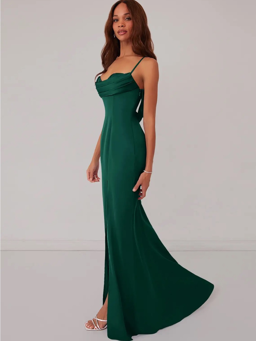 NWT Azazie Emerald Barbie 1005 Mermaid Bridesmaid Dress Size A0 - Picture 2 of 7